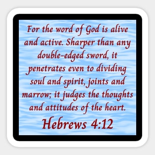 Bible Verse Hebrews 4:12 Sticker